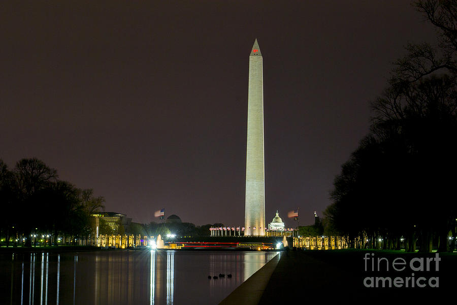 National Mall at Night Photograph by Angela DeFrias