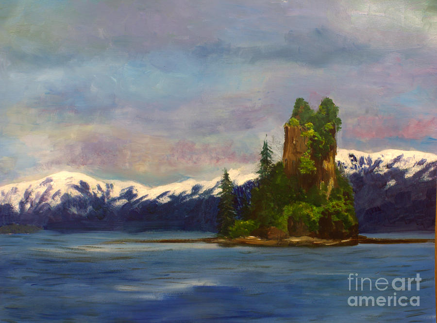 National Monument at Misty Fjords Alaska Painting by Donna Walsh
