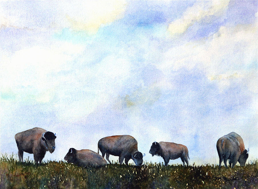 National Treasure - Bison Painting by Marsha Karle
