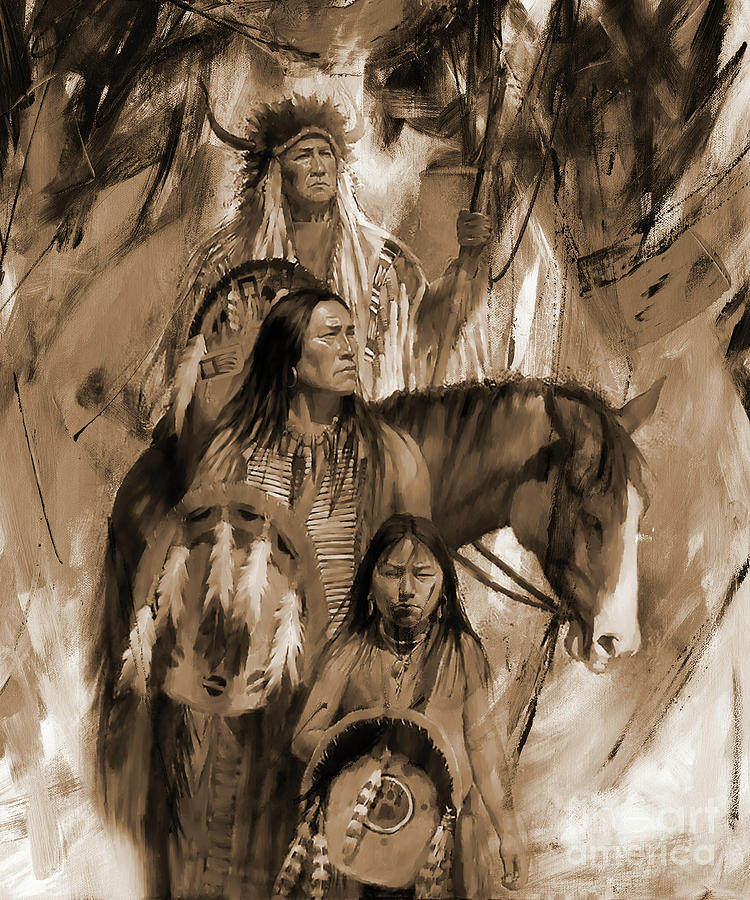 Native American 456P Painting by Gull G