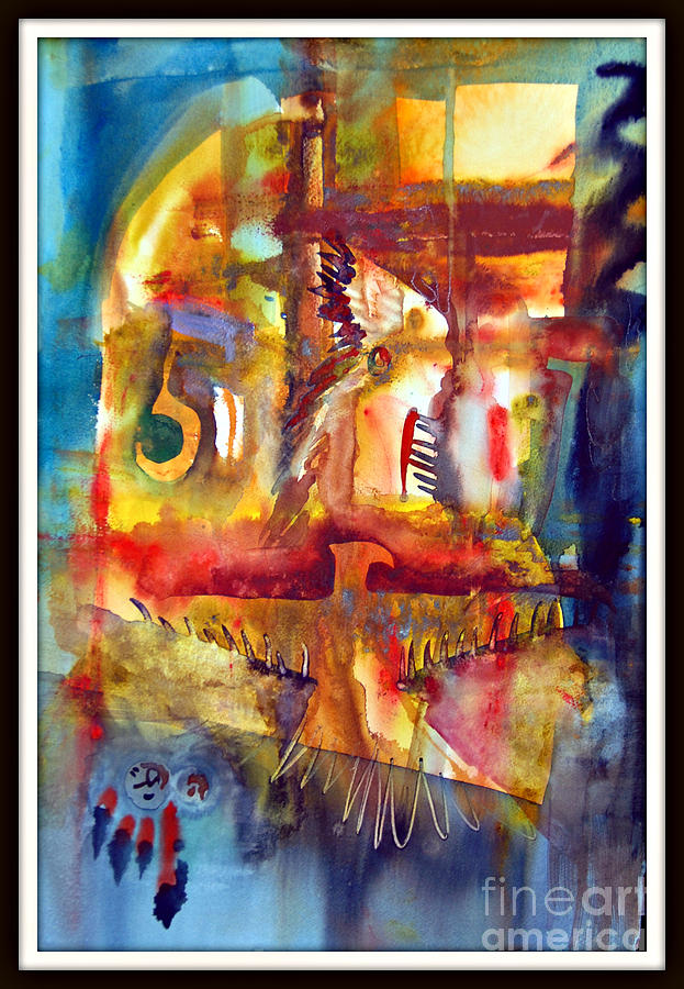 Native American Abstract _ORIGINAL FOR SALE Painting by Janet Cruickshank