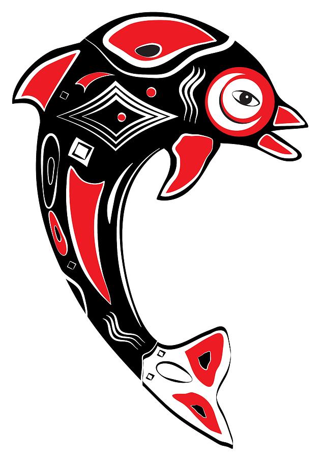 Native American Animal Dolphin Symbol Digital Art by Serena King