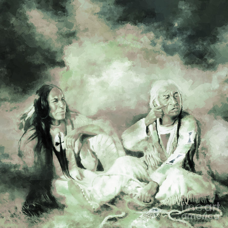 Native American b4b2 Painting by Gull G
