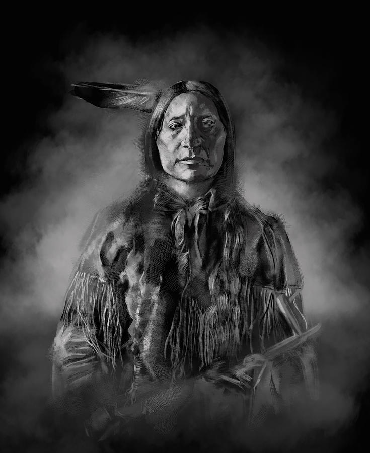 Native American Chief-scabby Bull Painting by Bekim M