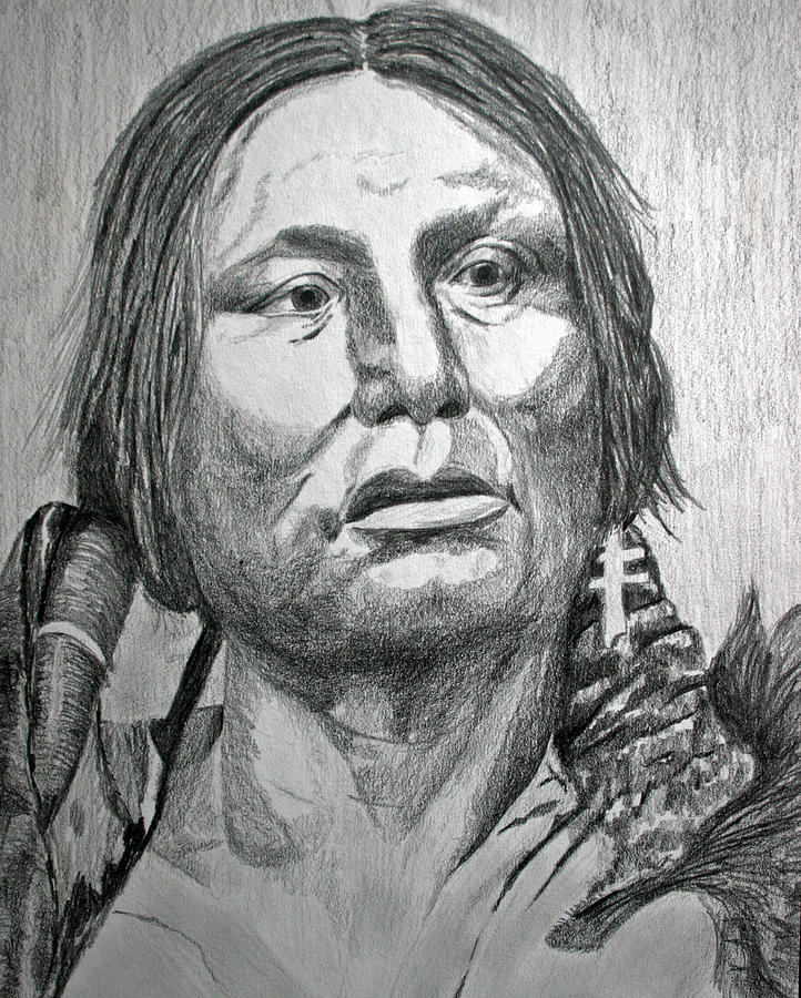 Native American Drawing by Jan Boesen - Pixels