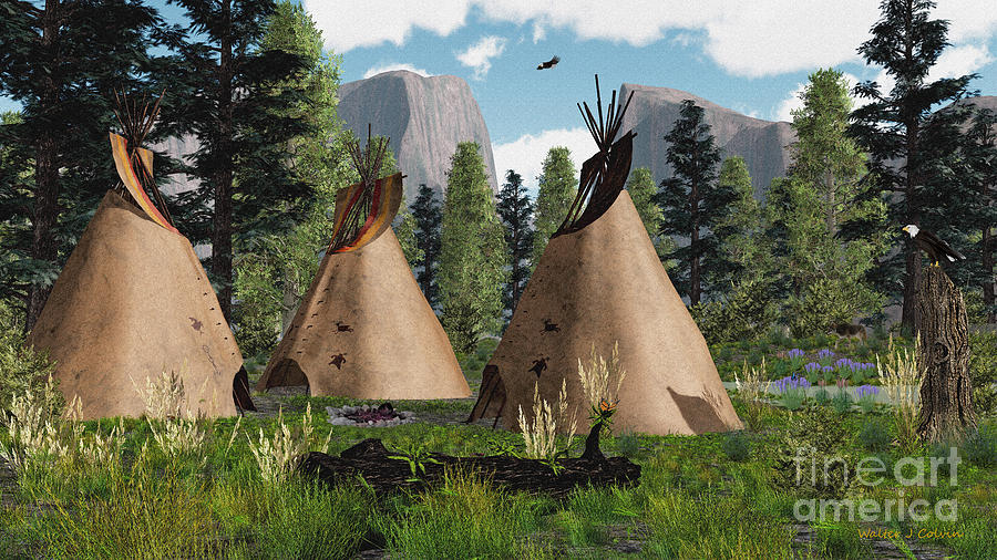 Native American Mountain Tepees Photograph by Walter Colvin