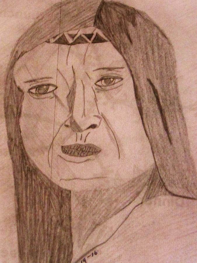 native american indian woman drawing