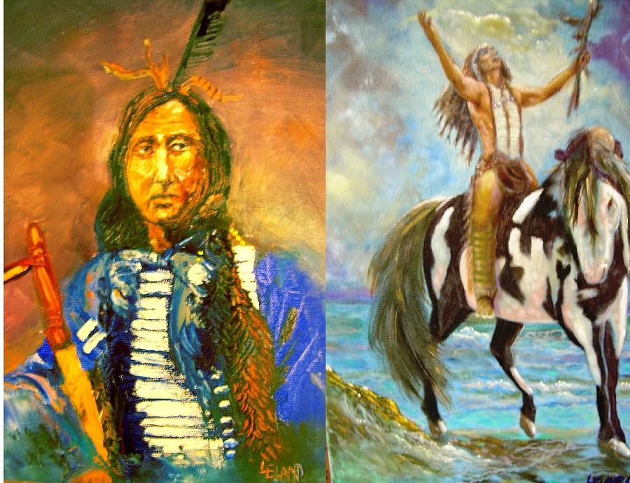 Native Americans Painting by Leland Castro