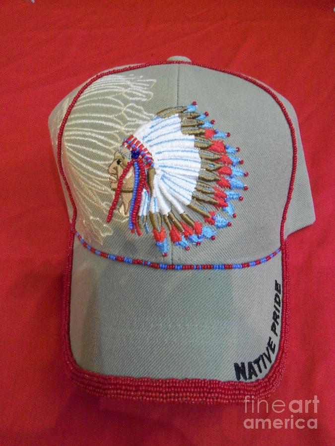 Beading Mixed Media - Native Beaded Hat by Magenta Marie Spinningwind Beading Mixed Media - Native Beaded Hat by Magenta Marie Spinningwind
