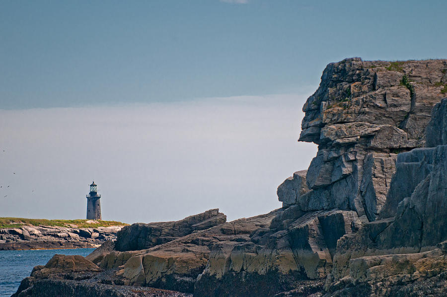 Native Chief Watching Over Ram Island Light Photograph by Paul Mangold