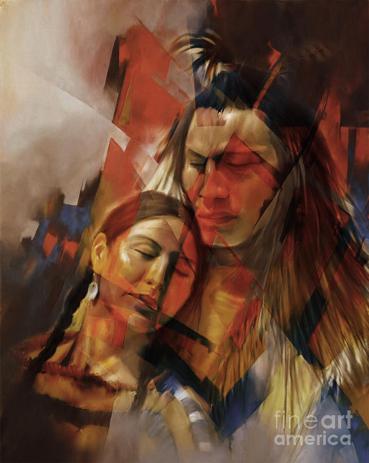 Native Couple 09a Painting by Gull G