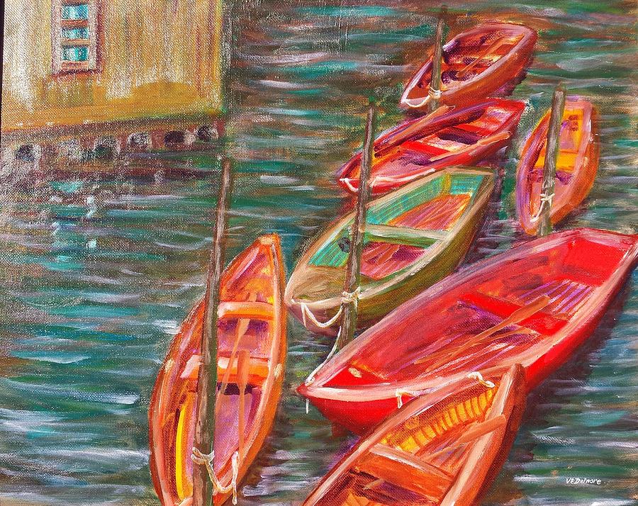Native Fishing Boats Painting by Vic Delnore