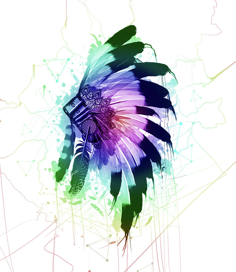 Native Headdress Digital Art by Bekim M