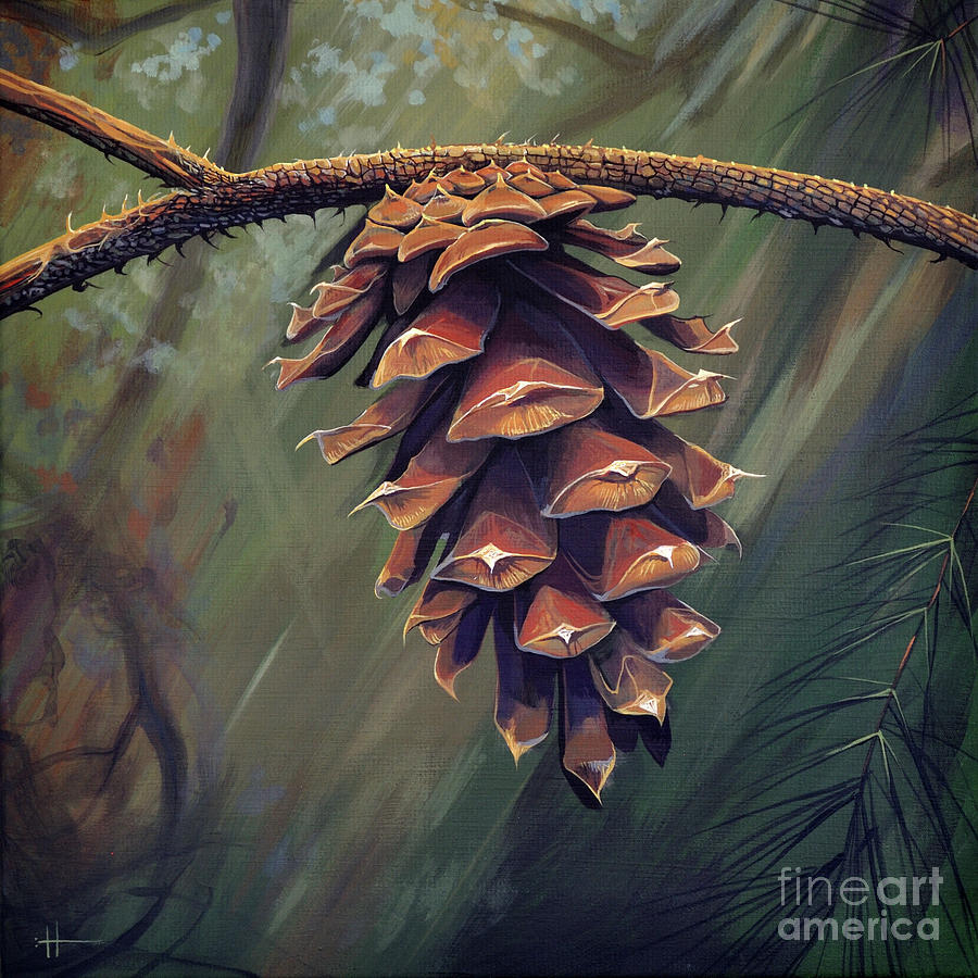 Pine Cone Painting - Native Place by Hunter Jay