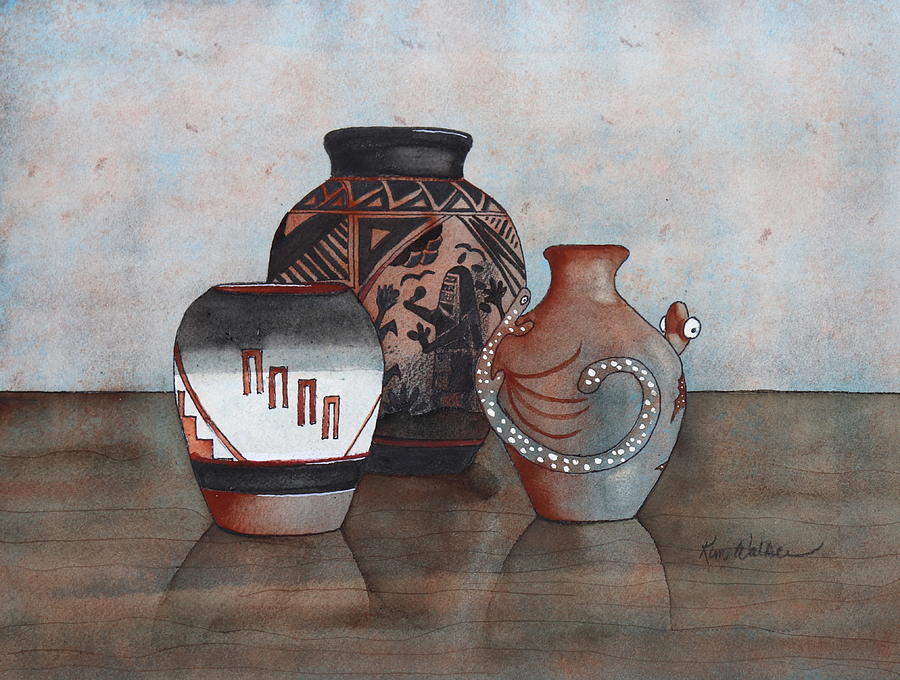 Native Pots 2 Watercolor Painting by Kimberly Walker
