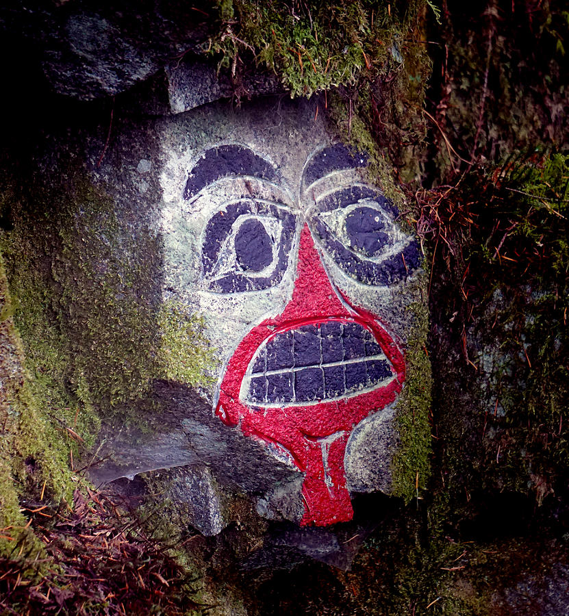 Native rock carving Photograph by Wayne Enslow