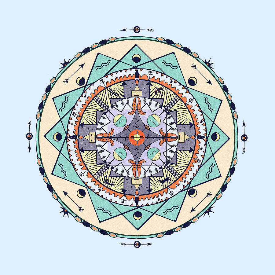 Native Symbols Mandala Digital Art by Deborah Smith