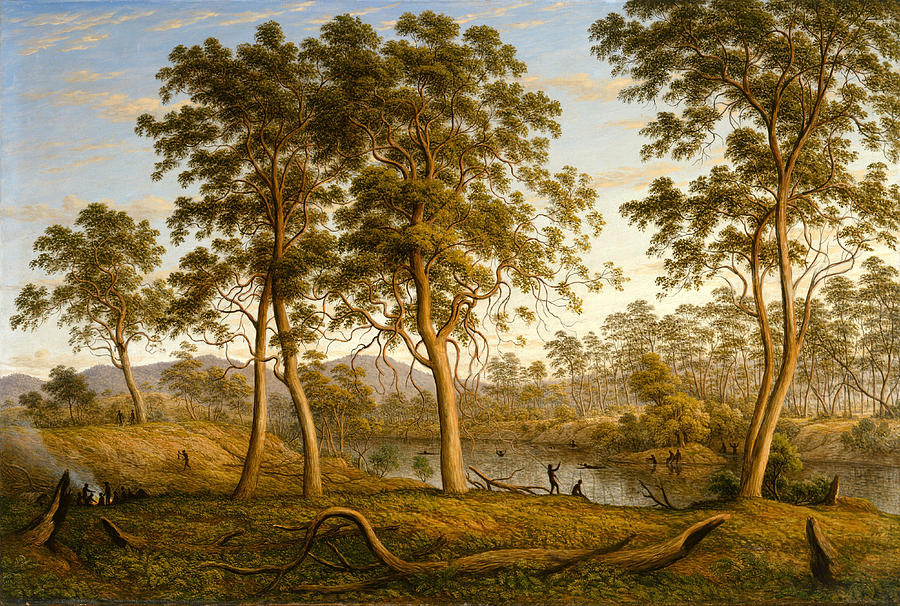 John Glover Painting - Natives on the Ouse River. Van Diemens Land  by John Glover