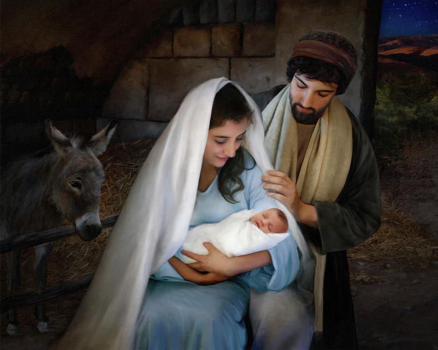 Nativity Painting by Brent Borup