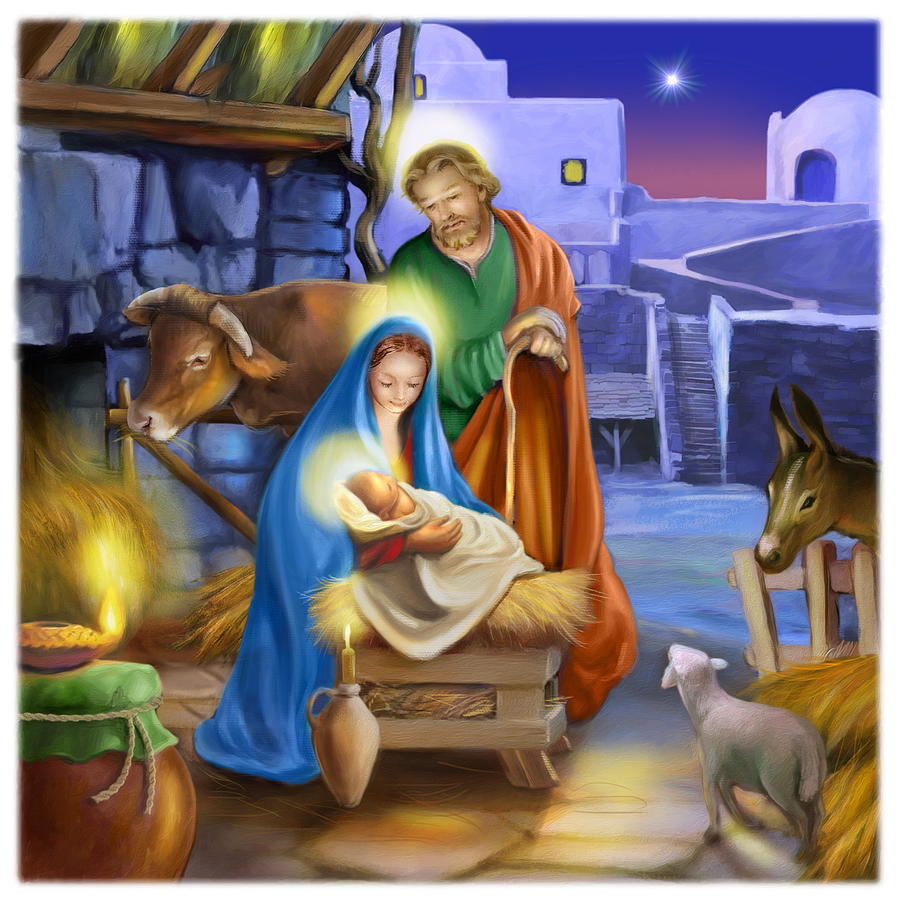 Nativity Christmas Drawing by Patrick Hoenderkamp - Pixels