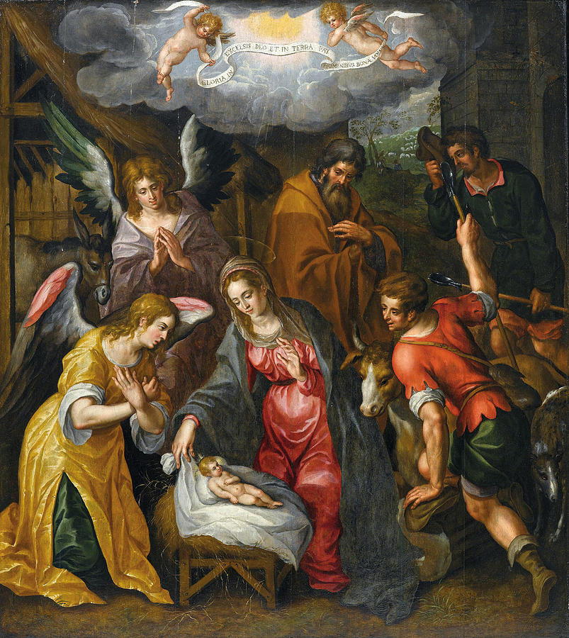 Nativity Painting by Hendrik de Clerck