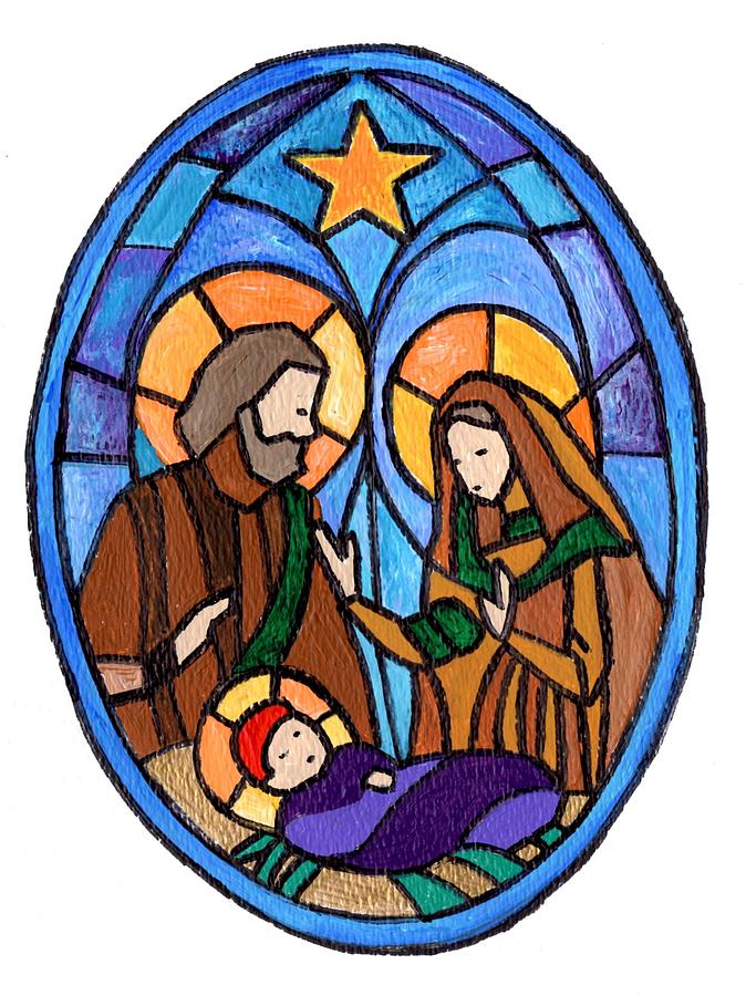 Nativity Painting by Joe Dagher