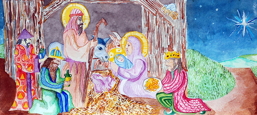 Nativity Painting by Jame Hayes
