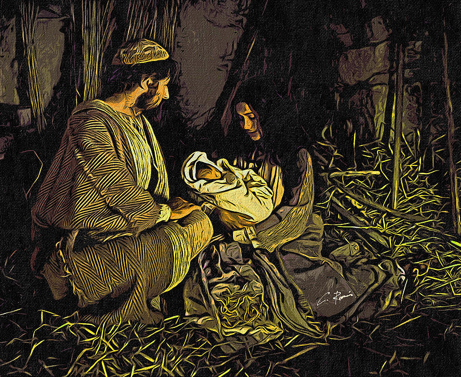 Nativity Scene Mixed Media by Charlie Roman Nativity Scene Mixed Media by Charlie Roman