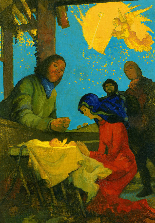 Nativity Scene Painting by George Adamson