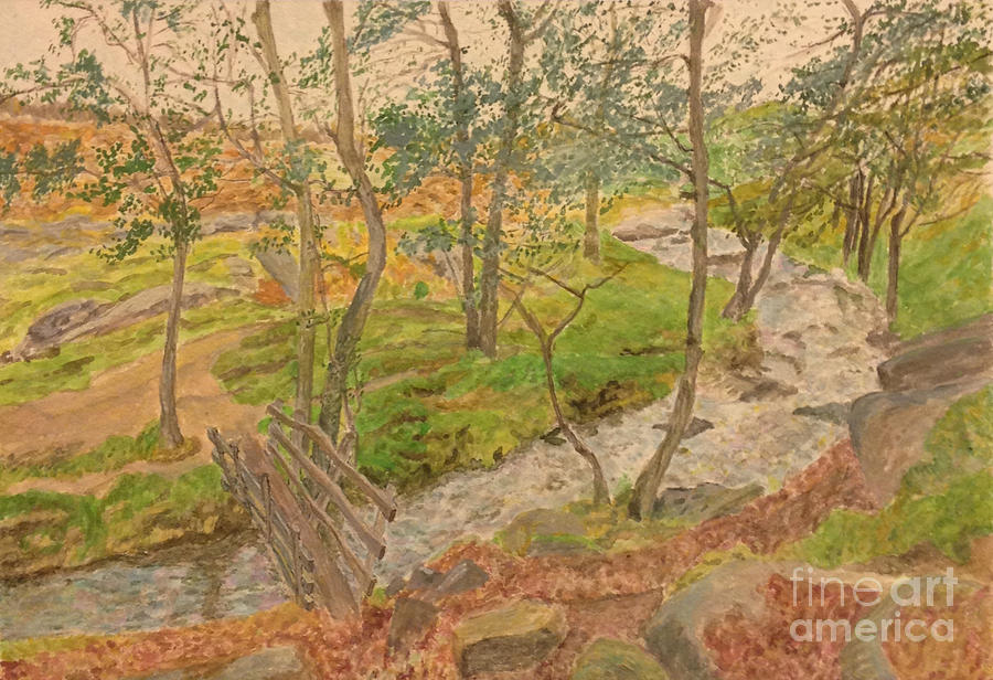 Landscape Painting - Natural Beauty Of Grindleford by Sawako Utsumi Landscape Painting - Natural Beauty Of Grindleford by Sawako Utsumi