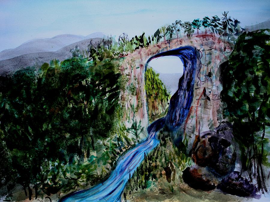 Natural Bridge in Virginia Painting by Donna Walsh