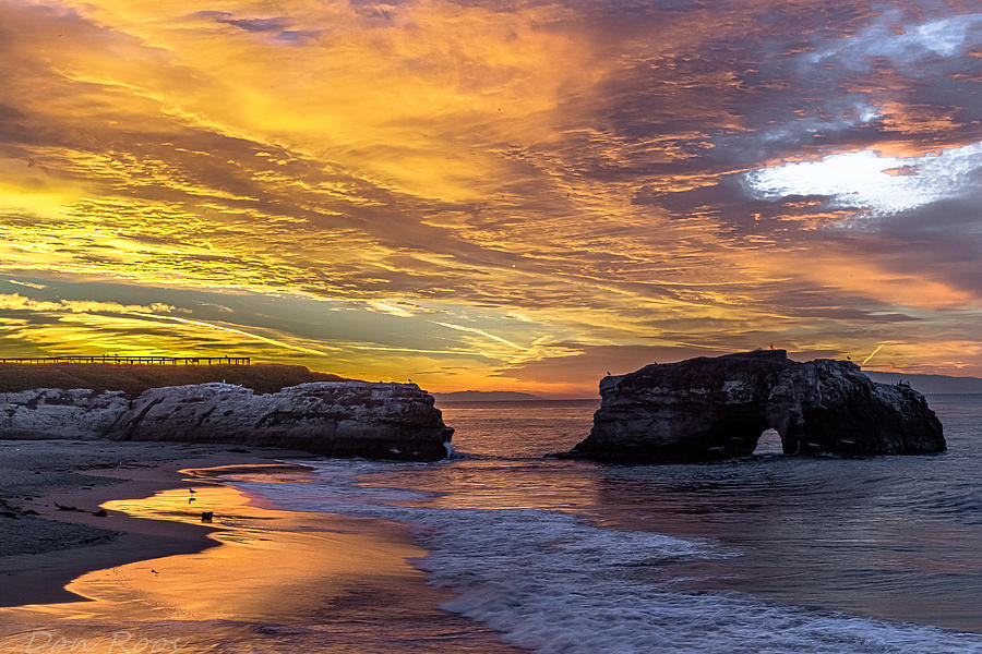 Natural Bridges Beach Sunrise Photograph by Donald Roos - Fine Art America