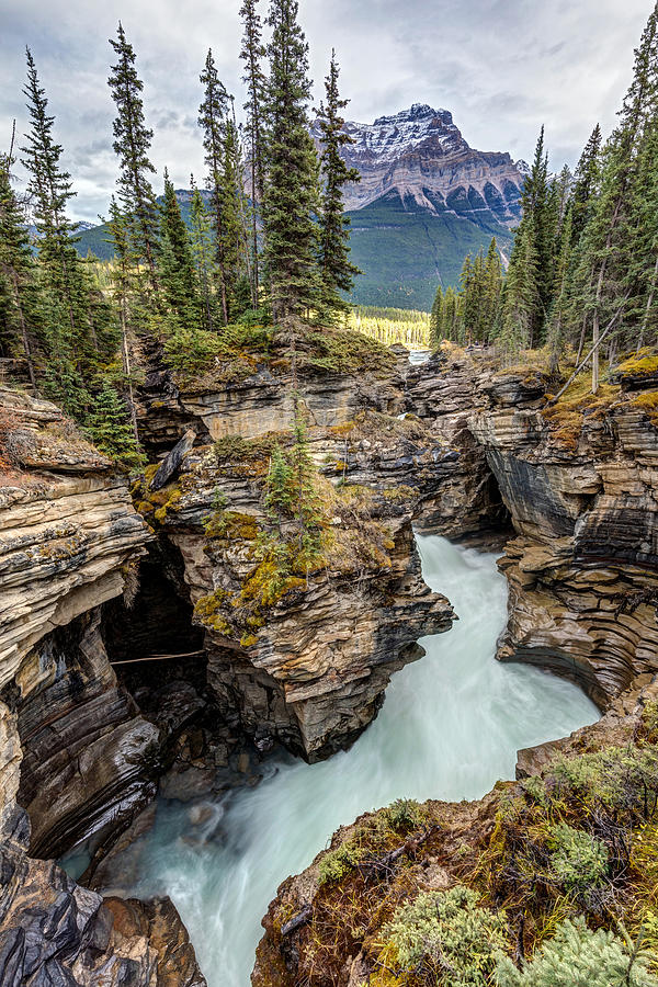 Natural flow of Athabasca Falls Photograph by Pierre Leclerc Photography