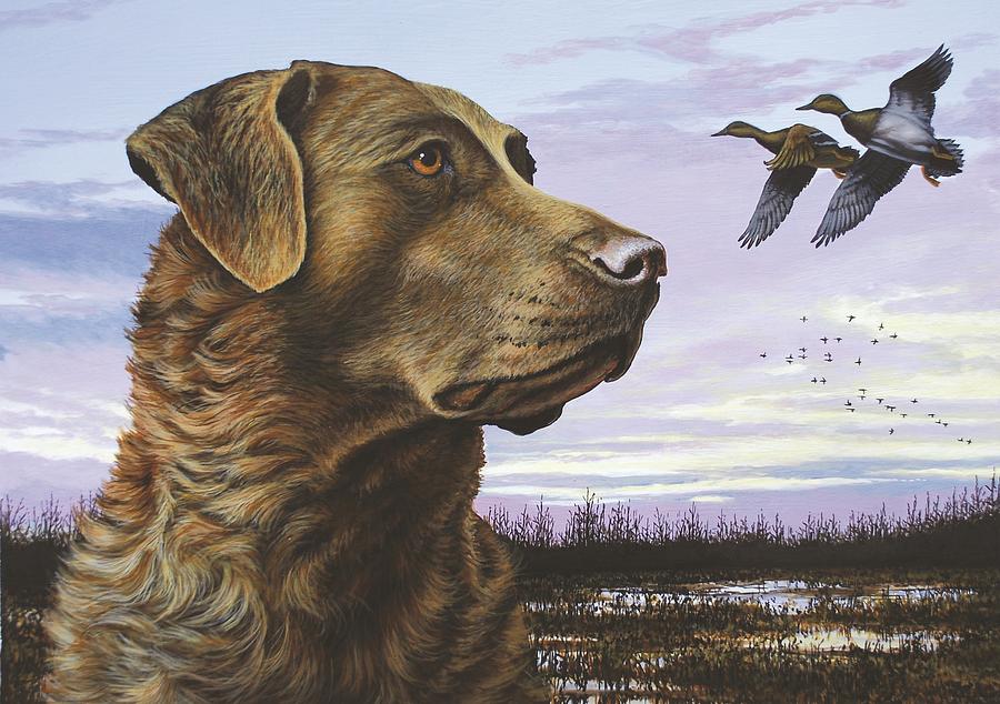 Natural Instinct - Chessie Painting by Anthony J Padgett