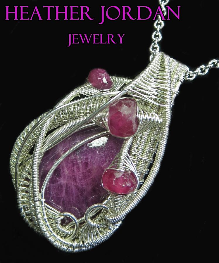 Heather Jordan Jewelry - Natural Ruby Wire-Wrapped Necklace in Tarnish-Resistant Sterling Silver with Pink Sapphire  by Heather Jordan