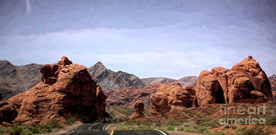 Natural Stone Mtns Rock Valley of Fire  Digital Art by Chuck Kuhn