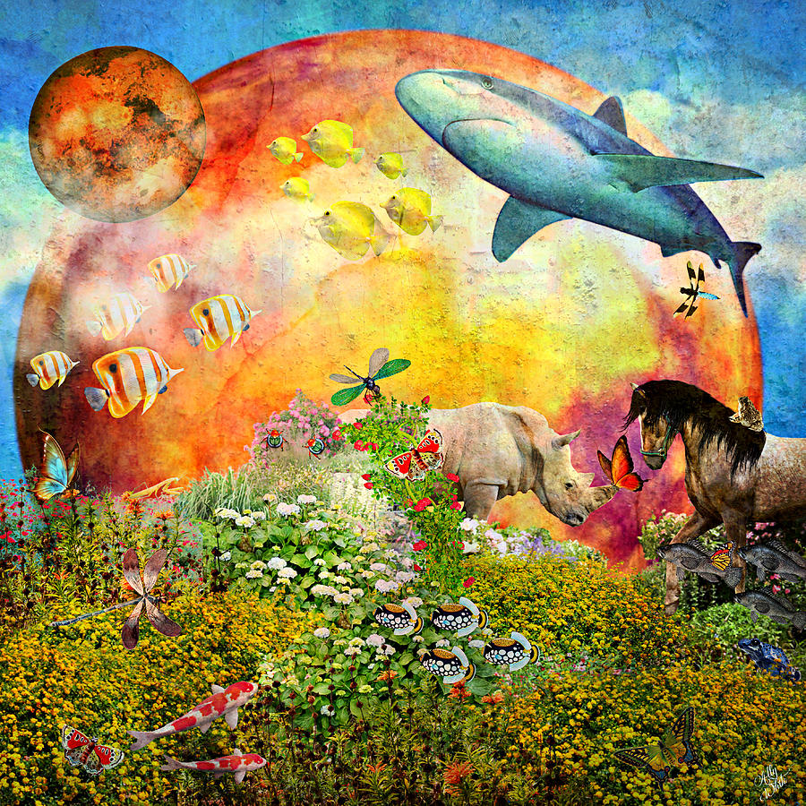 Wildlife Digital Art - Nature Awareness by Ally  White