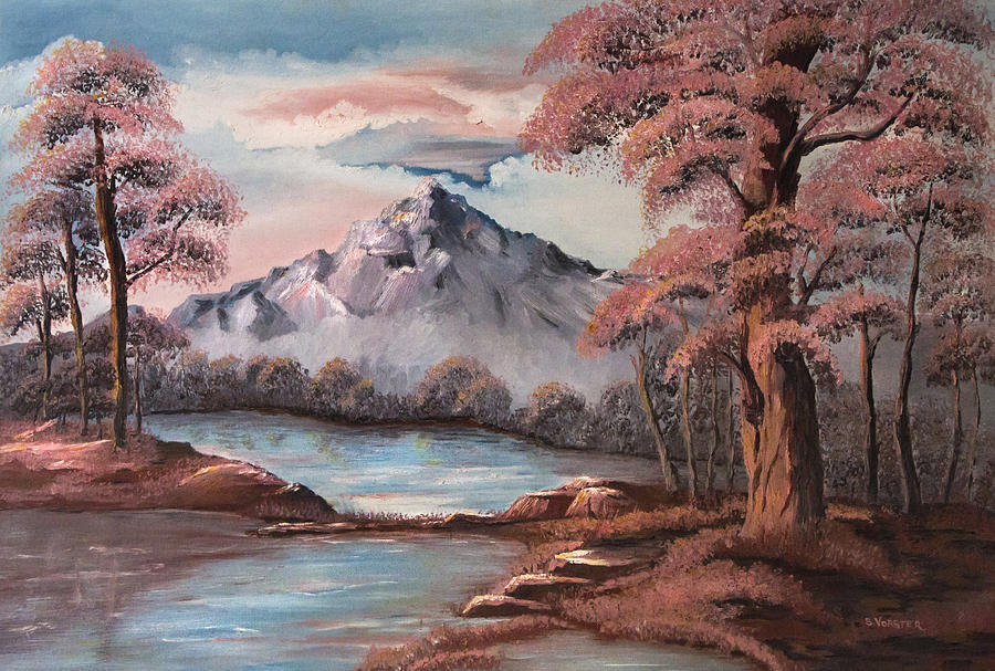 Nature In Pink Oil On Canvas Painting