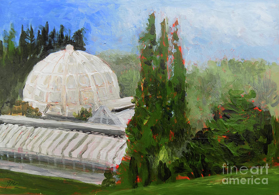 Nature Observatory at Hidden Lake Gardens  plein air Painting by Yoshiko Mishina