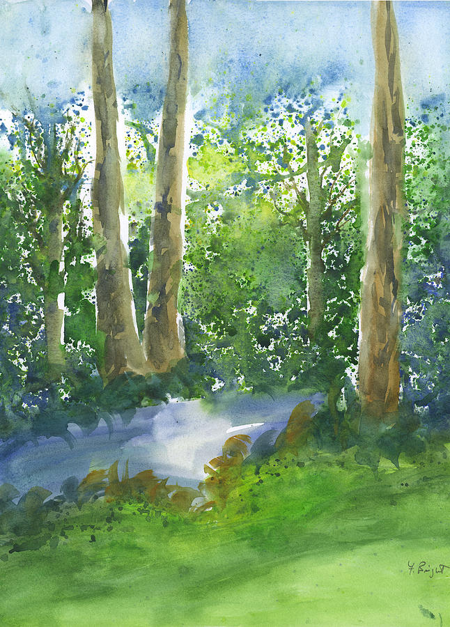Creek By Nature Trail  Painting by Frank Bright