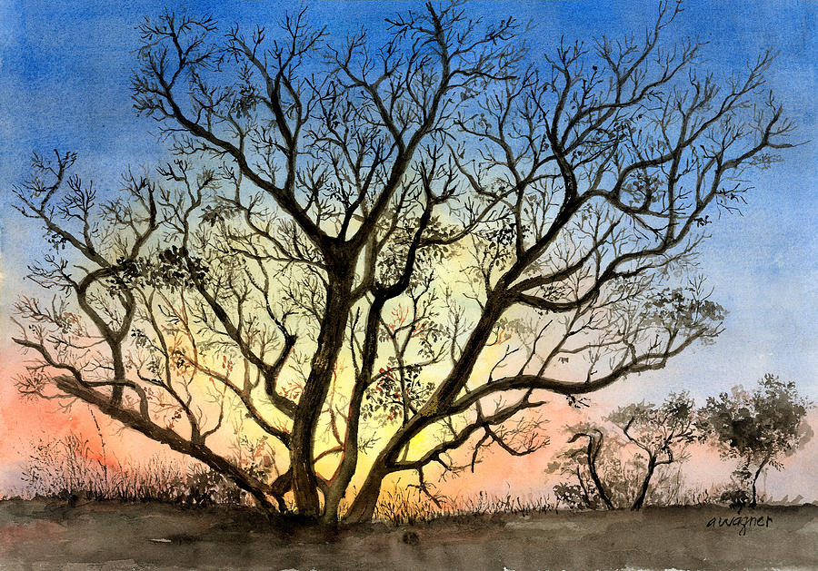 Tree Painting - Natures Backlight by Arline Wagner