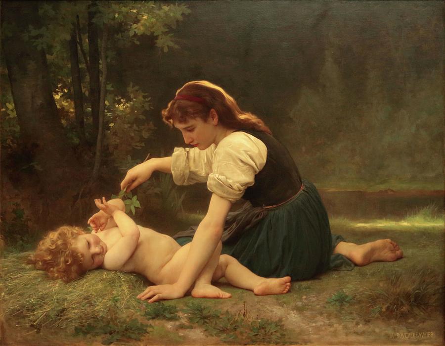 Natures Fan Painting by Troy CapertonWilliam Adolphe Bouguereau