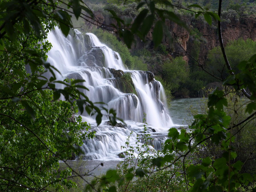 Natures Framed Waterfall Photograph by DeeLon Merritt