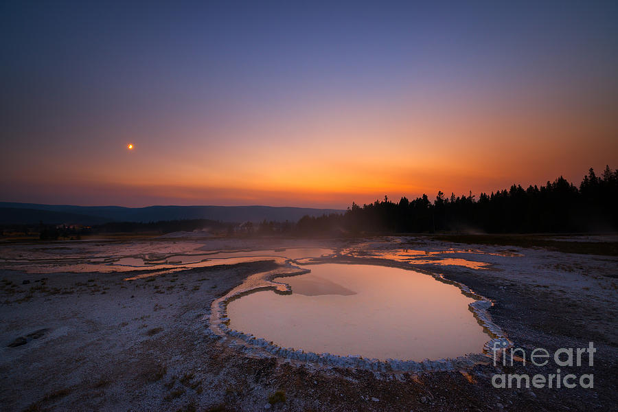Natures Jacuzzi Yellowstone Hot Spring Sunset Photograph by Michael Ver Sprill