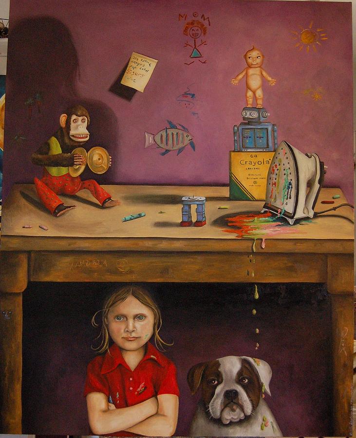 A Naughty And Carnivorous Childhood Friend Naughty Child Painting by Leah Saulnier The Painting Maniac - Fine Art