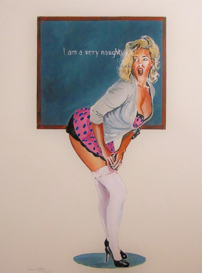 Naughty Girl Painting by Terence R Rogers