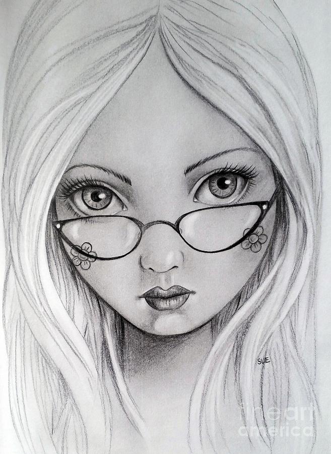 Naughty Librarian Drawing by Suzanne Buttle Pixels
