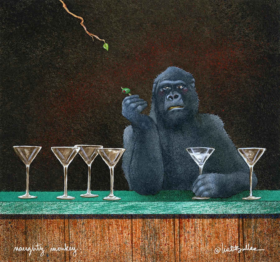 Naughty Monkey... Painting by Will Bullas