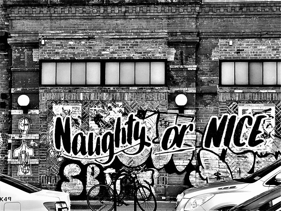NAUGHTY OR NICE in B W Photograph by Rob Hans