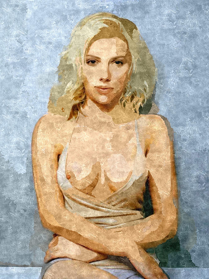 Scarlett Johansson Painting - Naughty Scarlett Nude by BDSM love